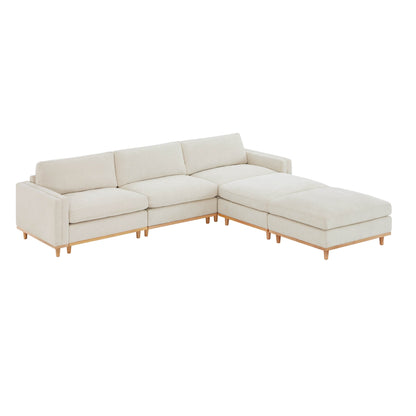 Liam 5-Piece Overstuffed Sectional in light fabric showcasing modern design - CHITA Living