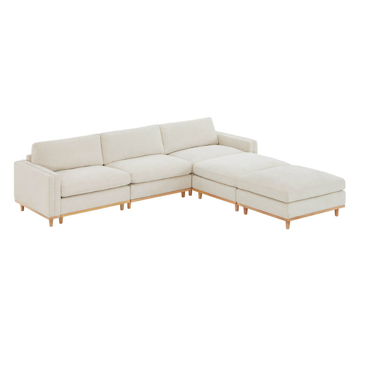 Liam 5-Piece Overstuffed Sectional in light fabric showcasing modern design - CHITA Living