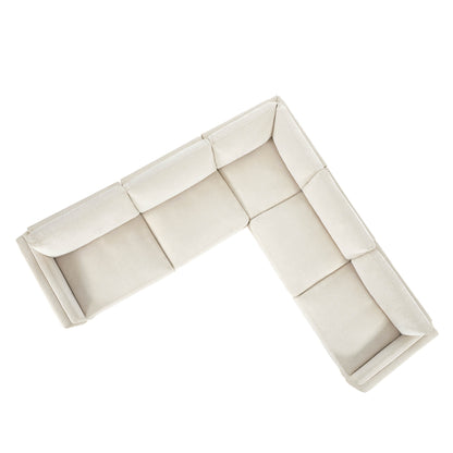 Top view of Liam 5-Piece Overstuffed Sectional sofa in light upholstery - CHITA Living