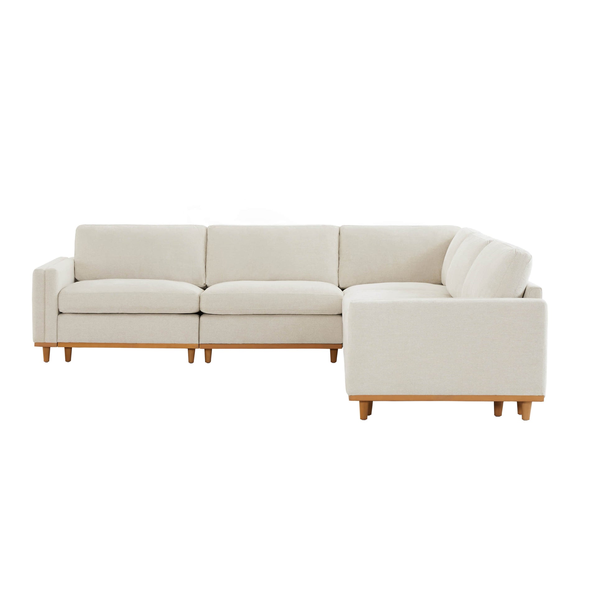 Liam 5-Piece Overstuffed Sectional with light upholstery in modern bright living space - CHITA Living