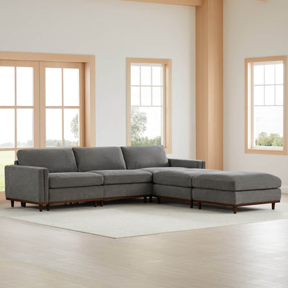 Liam 5-Piece Overstuffed Sectional sofa in a bright living room with large windows - CHITA Living