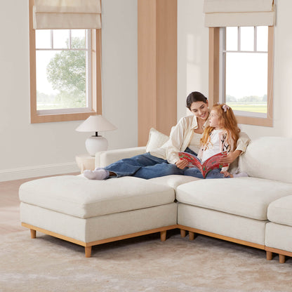 Mother and daughter reading together on Liam 5-Piece Sectional in a well-lit living room - CHITA Living