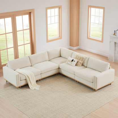 Liam 5-Piece Overstuffed Sectional in bright modern living room with natural light - CHITA Living