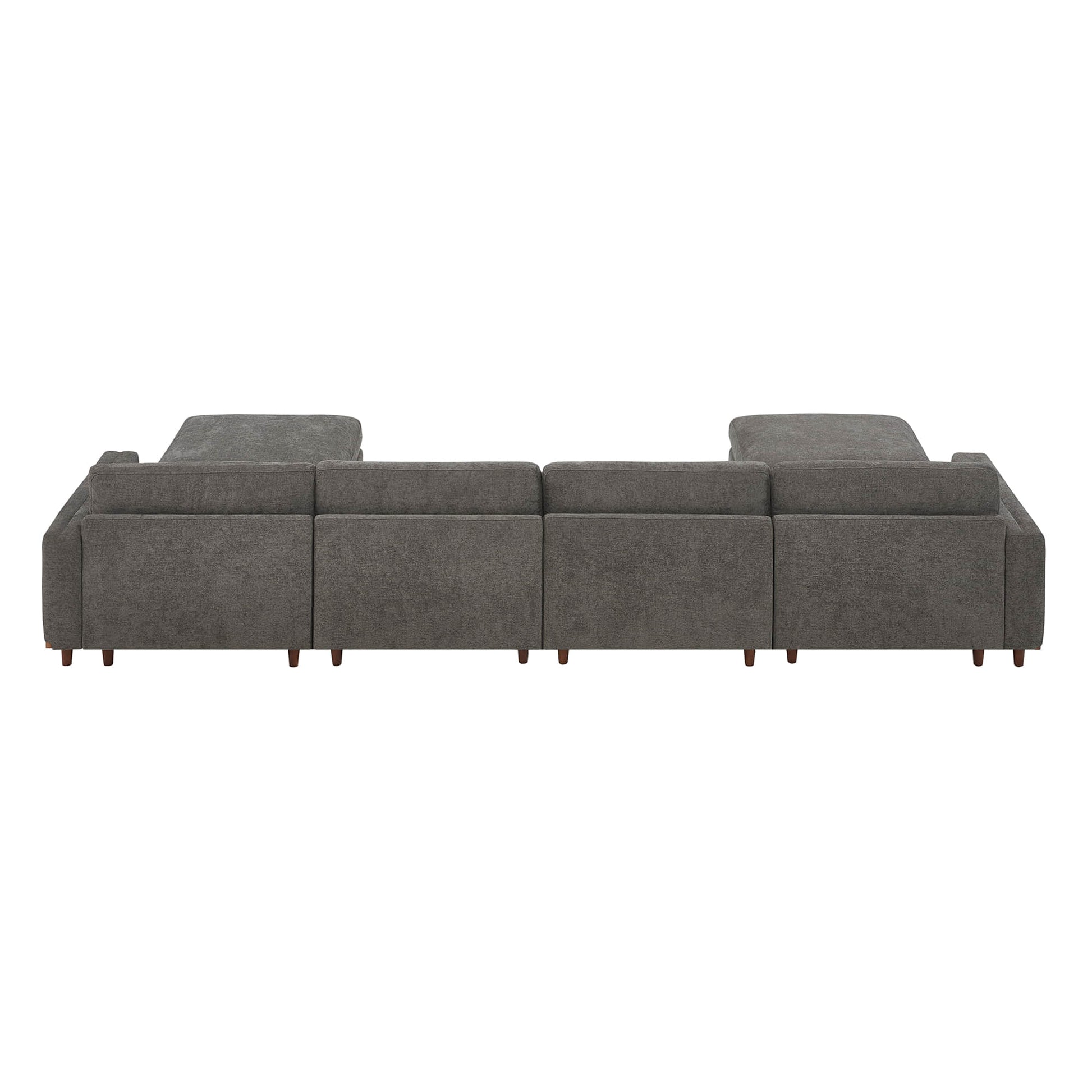 Back view of Liam 6-Piece Overstuffed Modular Sectional in gray fabric - CHITA Living