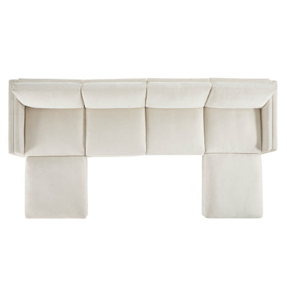 Overhead view of Liam modular sectional sofa in light fabric with plush cushions - CHITA Living