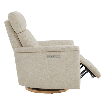 Lulla Power Swivel Nursery Glider Recliner with Power Headrest and Nightlight