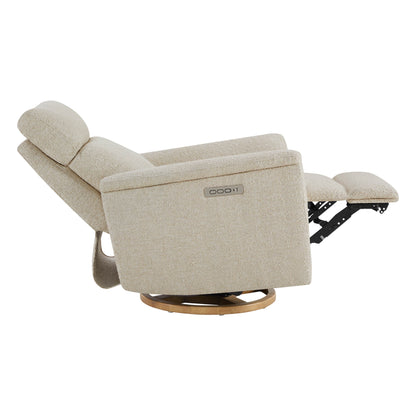 Lulla Power Swivel Nursery Glider Recliner with Power Headrest and Nightlight