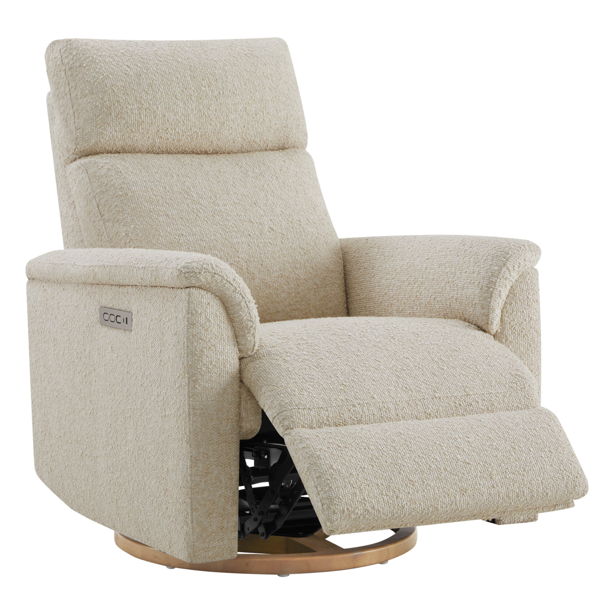 Lulla Power Swivel Nursery Glider Recliner with Power Headrest and Nightlight