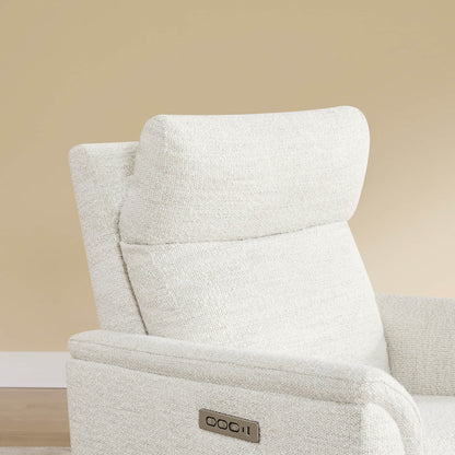 Lulla Power Swivel Nursery Glider Recliner with Power Headrest and Nightlight