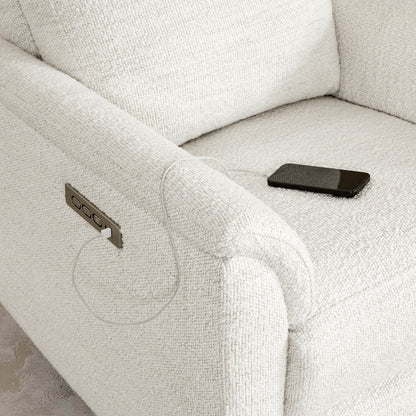 Lulla Power Swivel Nursery Glider Recliner with Power Headrest and Nightlight