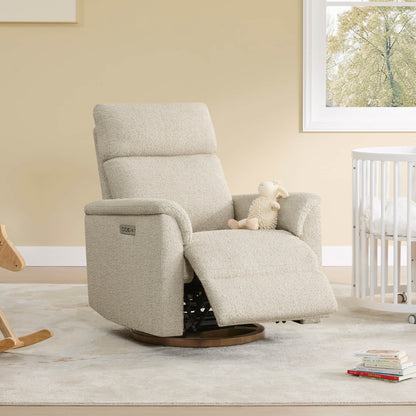 Lulla Power Swivel Nursery Glider Recliner with Power Headrest and Nightlight