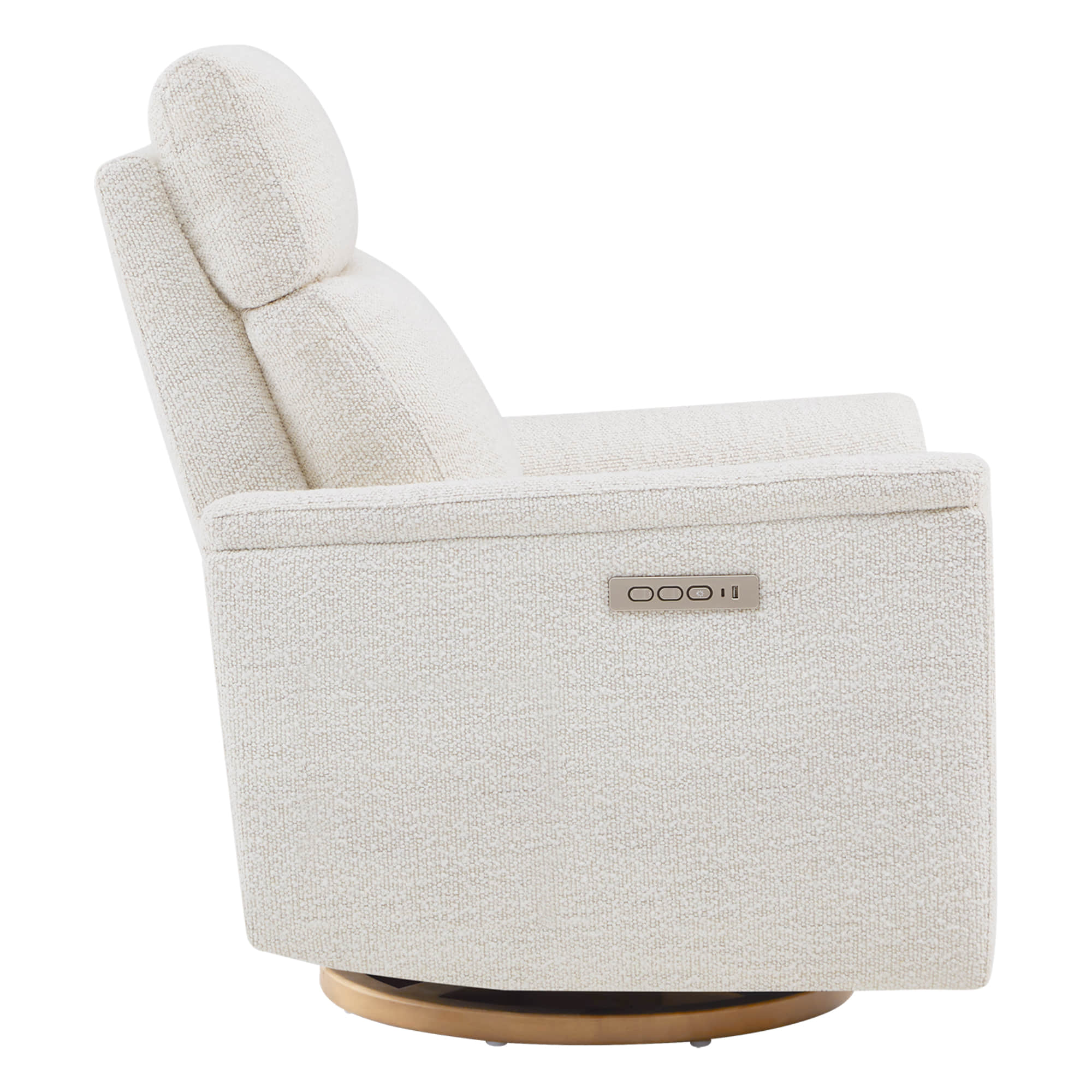 Lulla Power Swivel Nursery Glider Recliner with Power Headrest and Nightlight