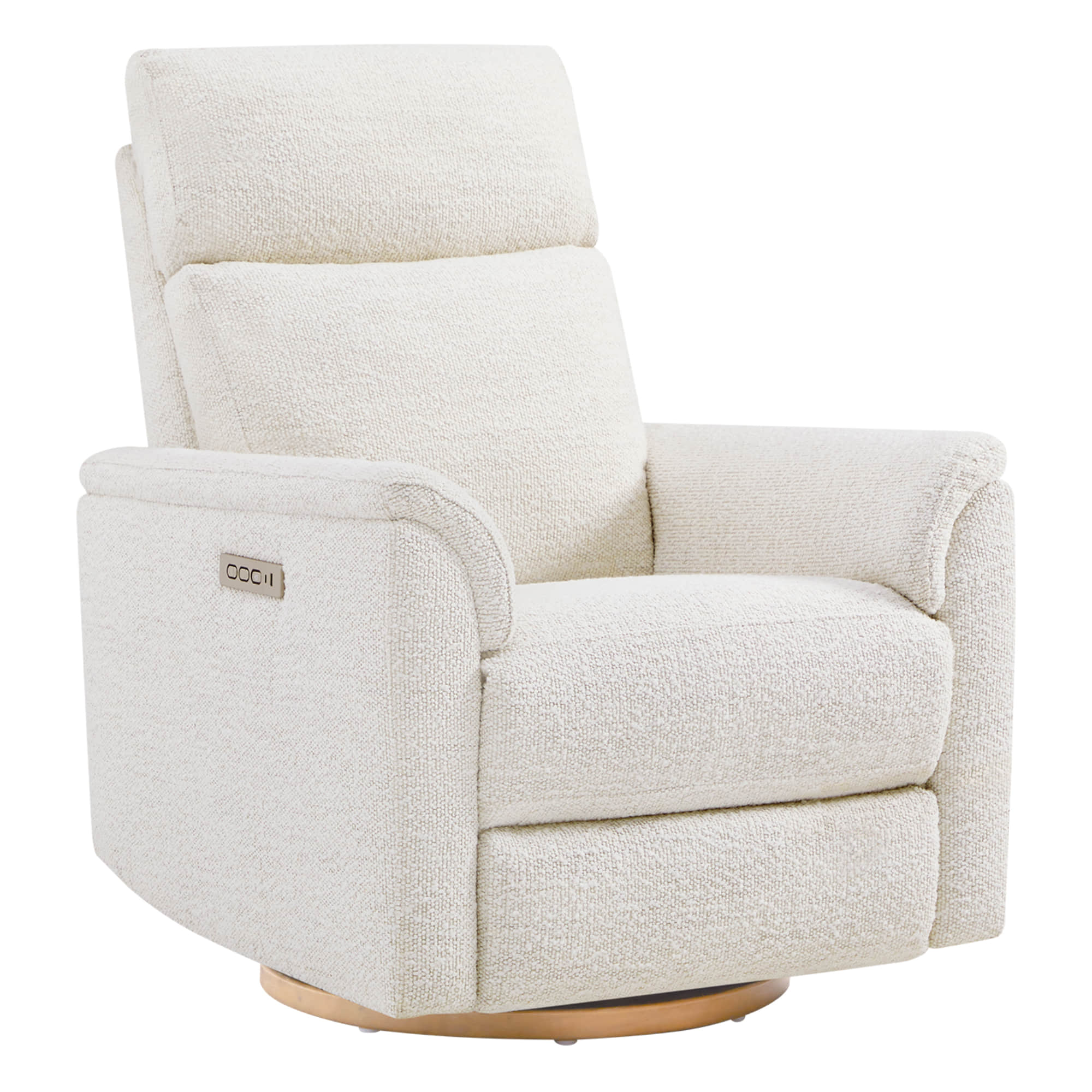 Lulla Power Swivel Nursery Glider Recliner with Power Headrest and Nightlight