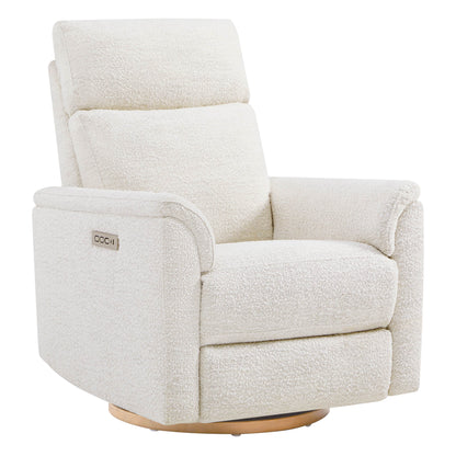 Lulla Power Swivel Nursery Glider Recliner with Power Headrest and Nightlight