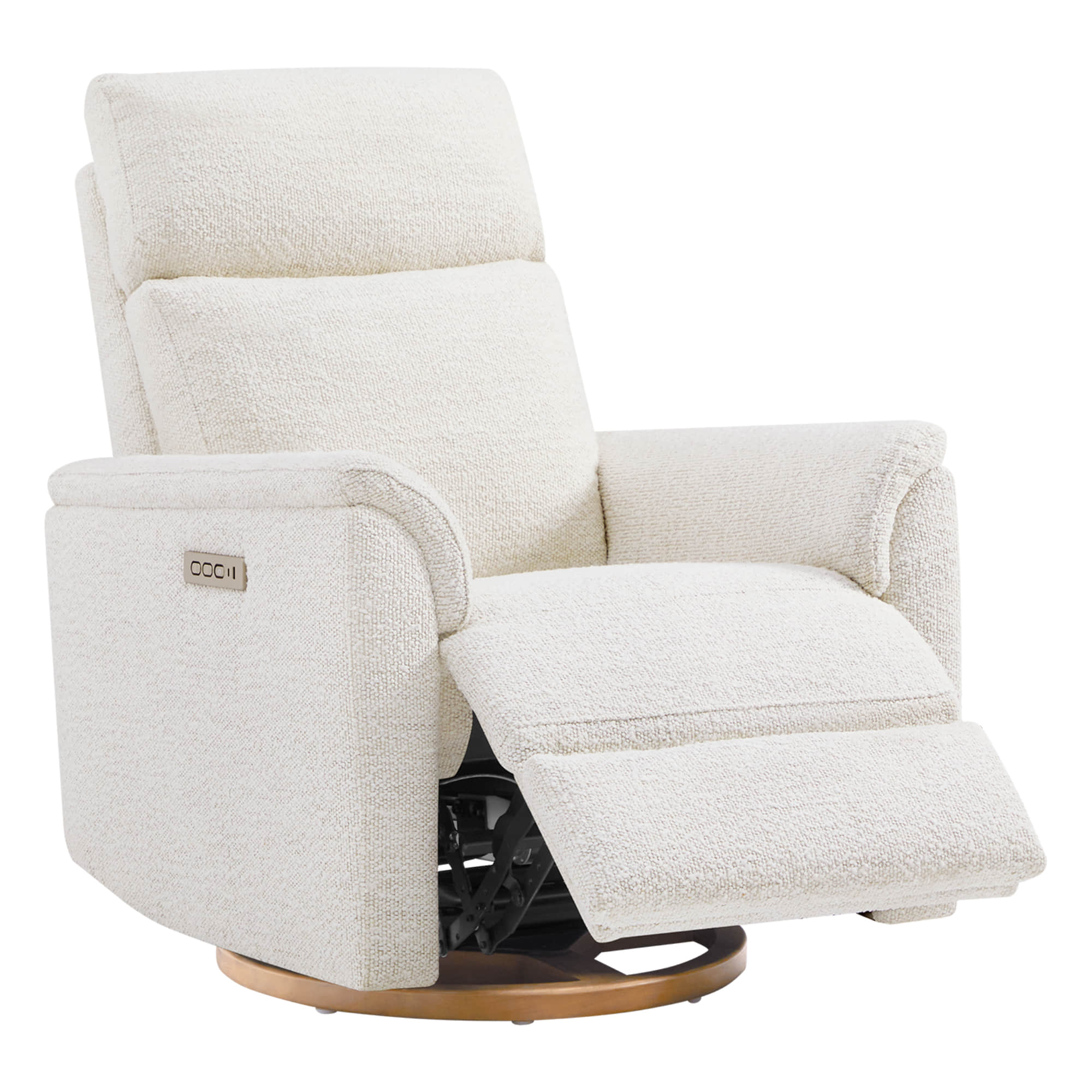 Lulla Power Swivel Nursery Glider Recliner with Power Headrest and Nightlight