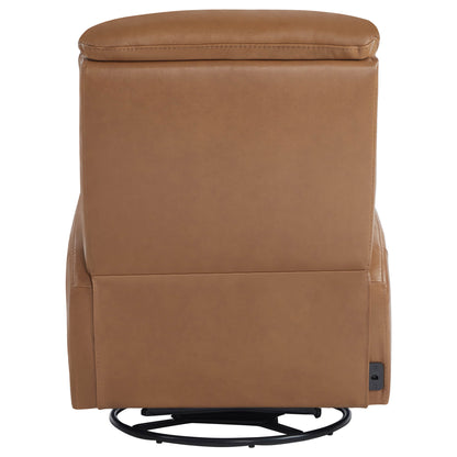 Fauteuil inclinable pivotant en cuir véritable Maxwell avec lombaire et appui-tête électriques