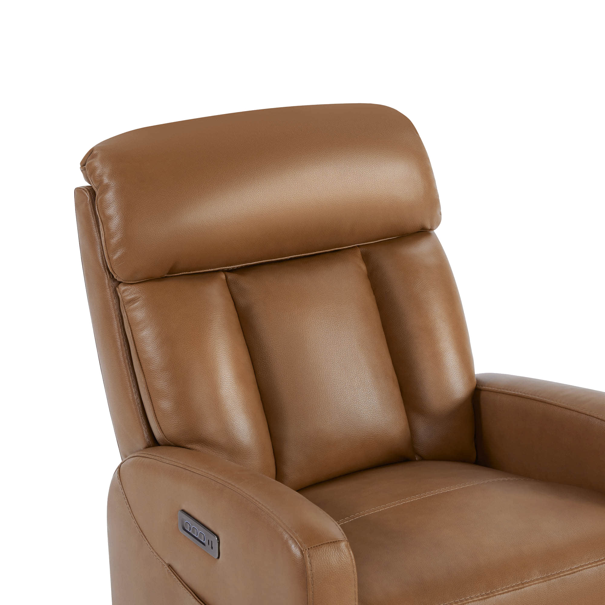 Fauteuil inclinable pivotant en cuir véritable Maxwell avec lombaire et appui-tête électriques