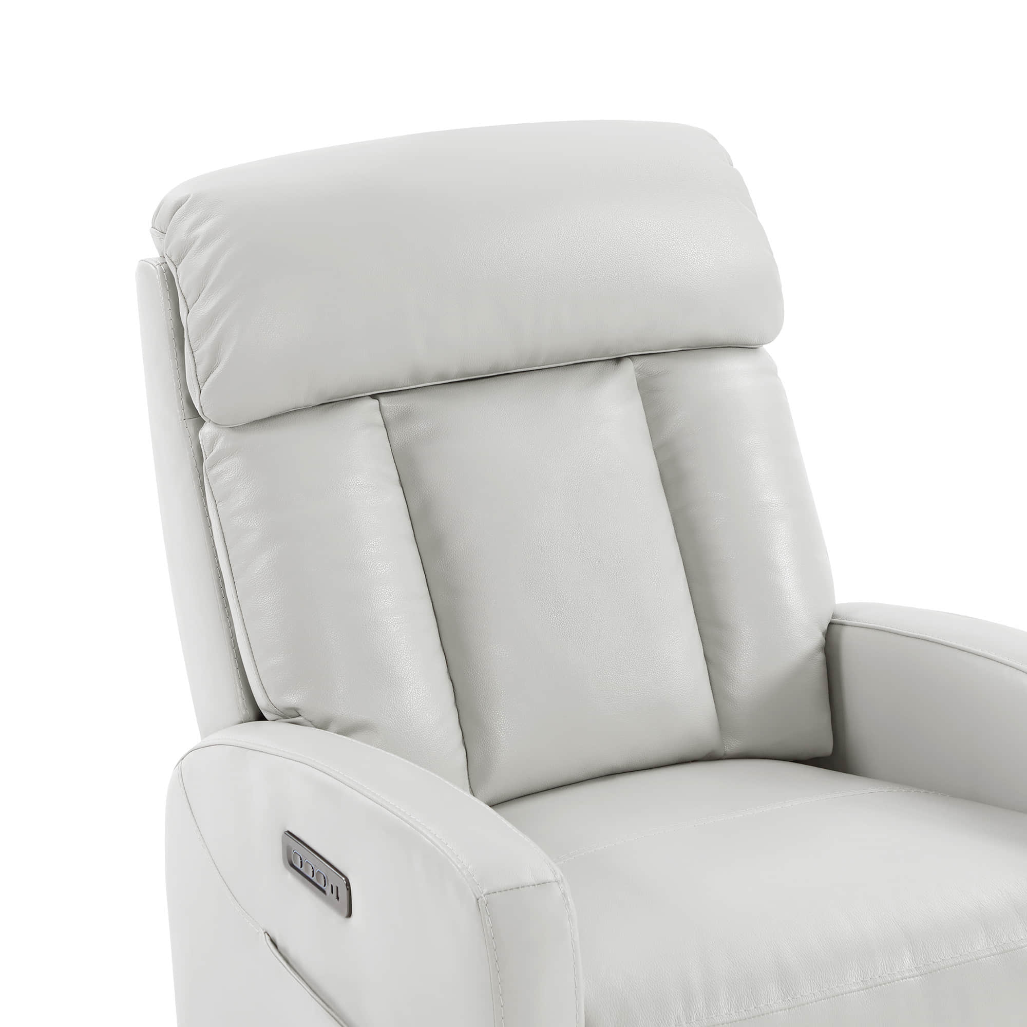 Fauteuil inclinable pivotant en cuir véritable Maxwell avec lombaire et appui-tête électriques