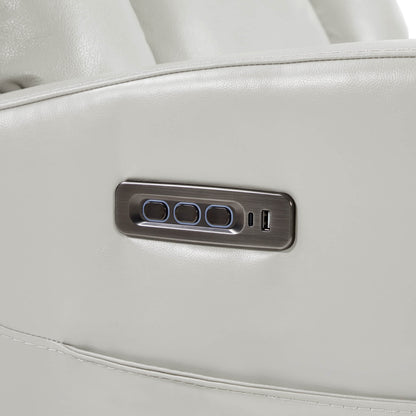 Fauteuil inclinable pivotant en cuir véritable Maxwell avec lombaire et appui-tête électriques