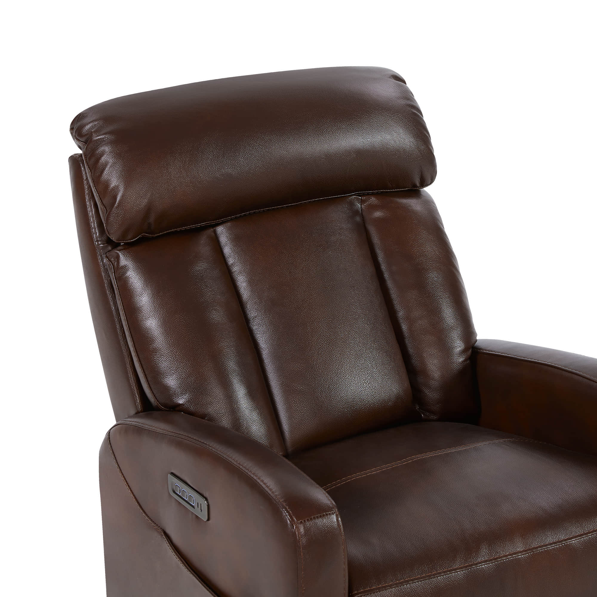 Fauteuil inclinable pivotant en cuir véritable Maxwell avec lombaire et appui-tête électriques