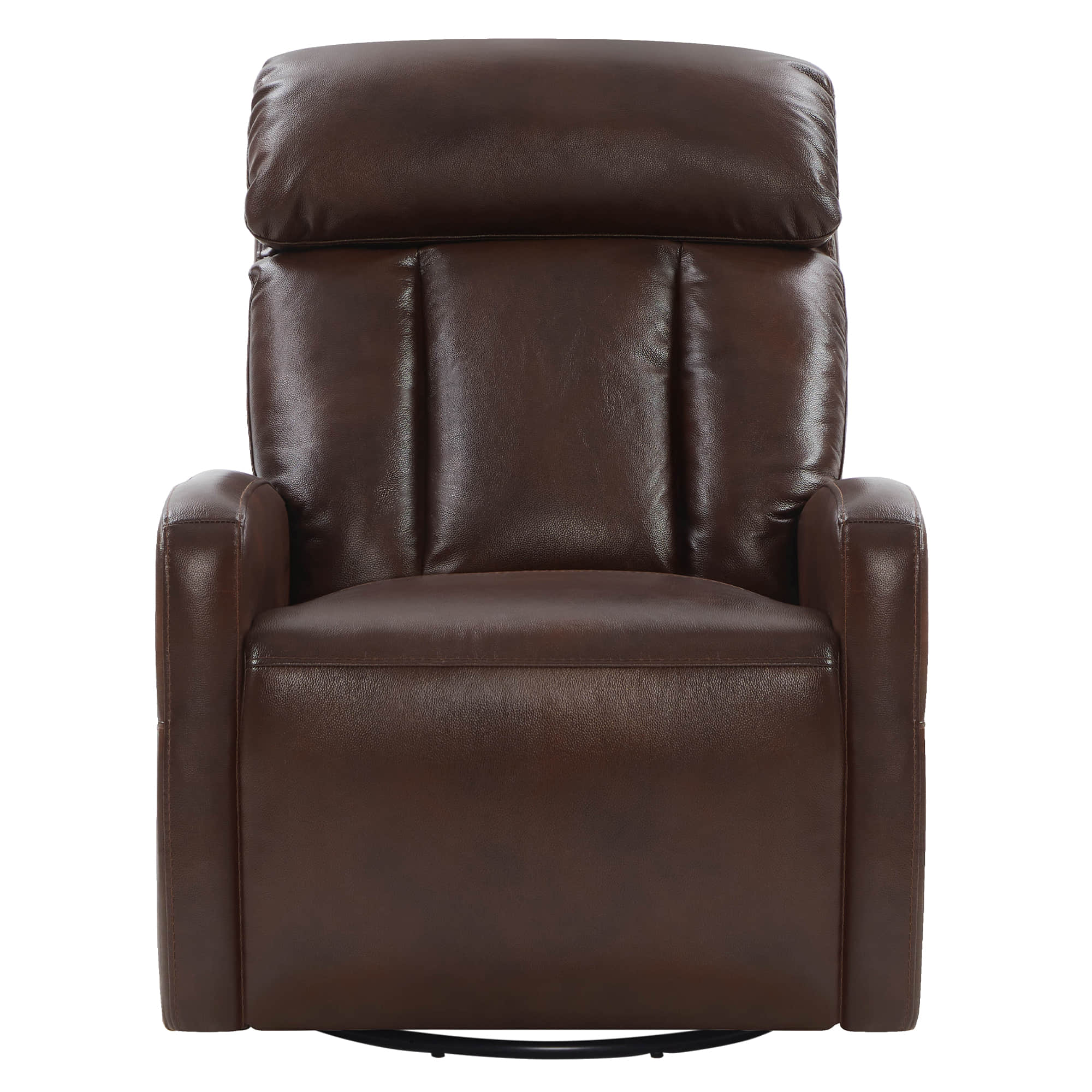 Fauteuil inclinable pivotant en cuir véritable Maxwell avec lombaire et appui-tête électriques
