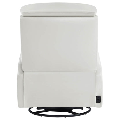 Fauteuil inclinable pivotant en cuir véritable Maxwell avec lombaire et appui-tête électriques