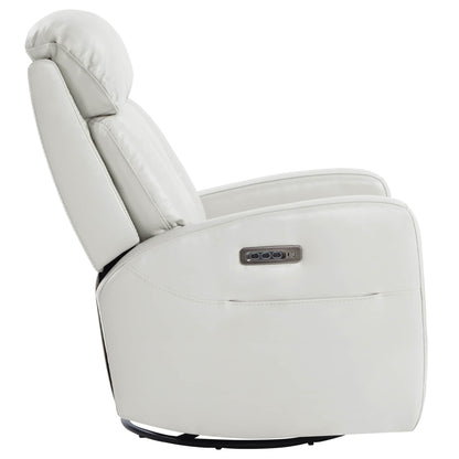 Fauteuil inclinable pivotant en cuir véritable Maxwell avec lombaire et appui-tête électriques