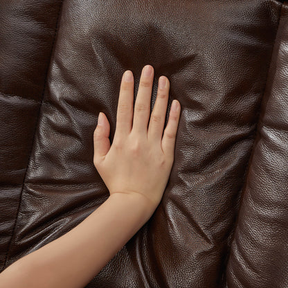 Fauteuil inclinable pivotant en cuir véritable Maxwell avec lombaire et appui-tête électriques