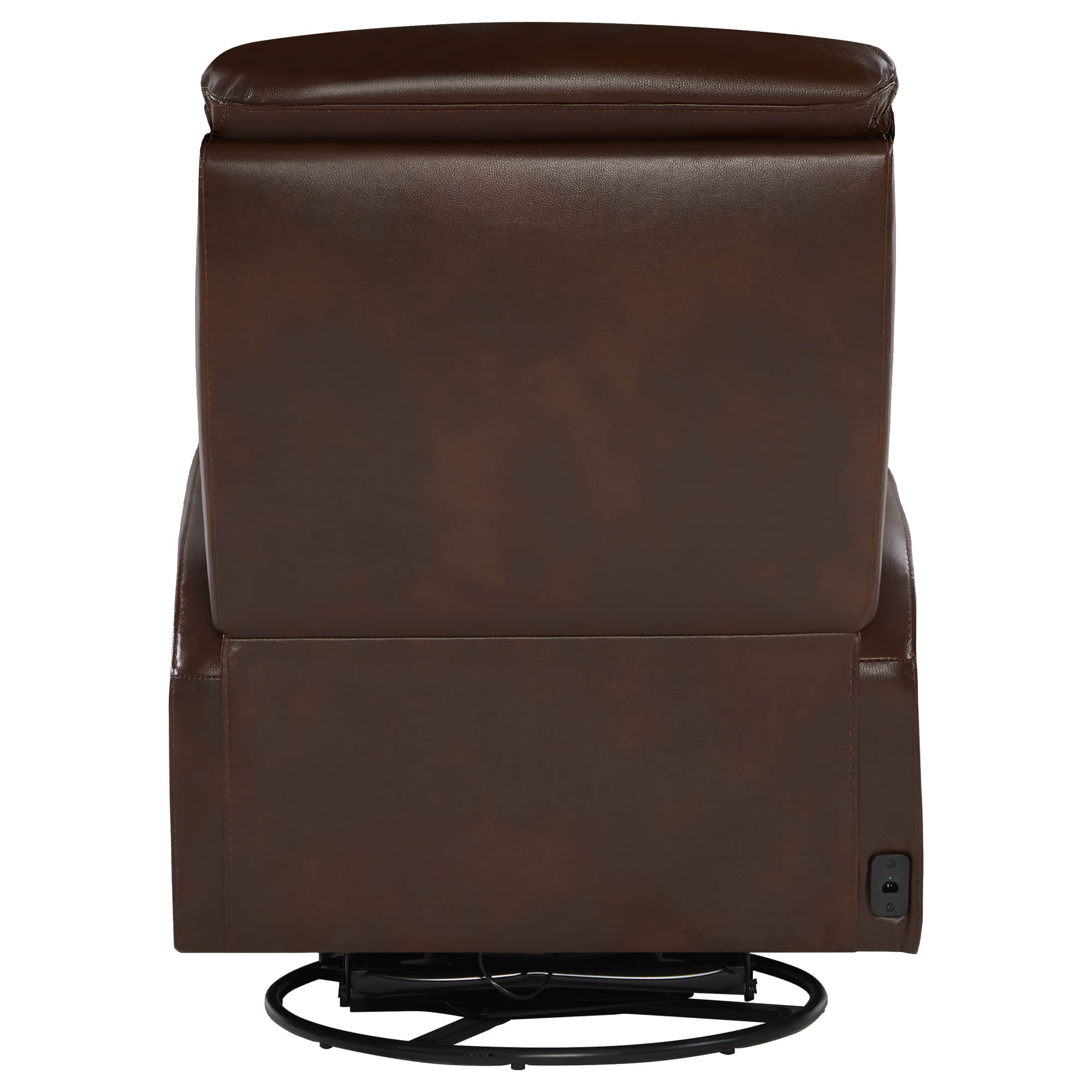 Fauteuil inclinable pivotant en cuir véritable Maxwell avec lombaire et appui-tête électriques