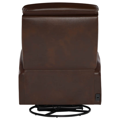 Fauteuil inclinable pivotant en cuir véritable Maxwell avec lombaire et appui-tête électriques