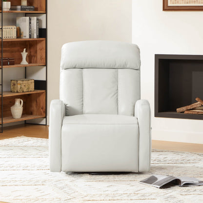 Fauteuil inclinable pivotant en cuir véritable Maxwell avec lombaire et appui-tête électriques