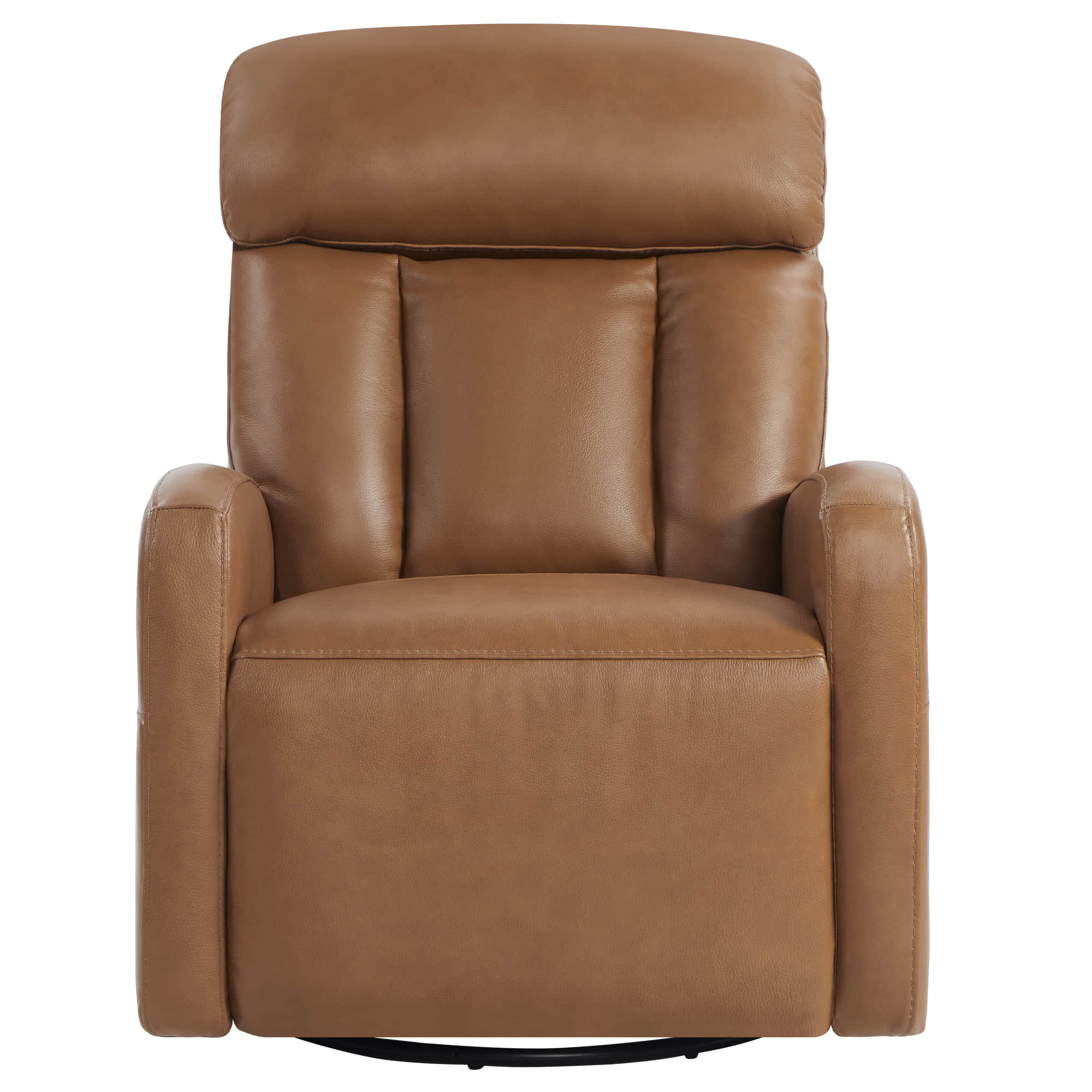 Fauteuil inclinable pivotant en cuir véritable Maxwell avec lombaire et appui-tête électriques