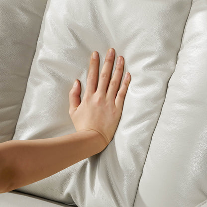 Fauteuil inclinable pivotant en cuir véritable Maxwell avec lombaire et appui-tête électriques