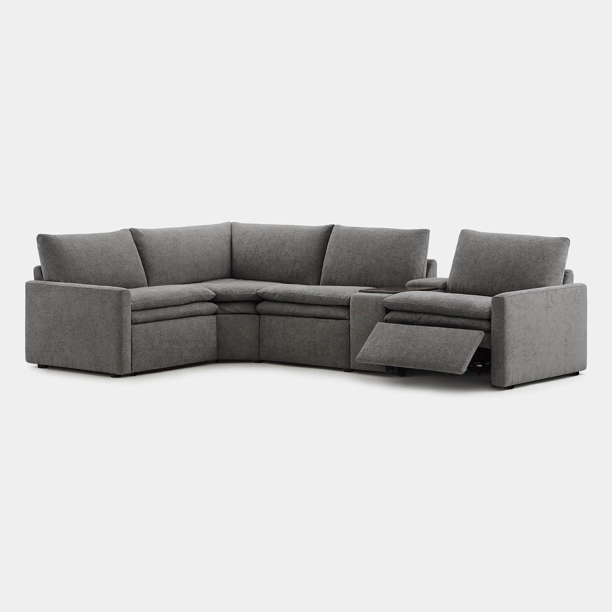 Ohana 4-Seat Motion Modular Sofa in grey with spacious reclining design - CHITA Living