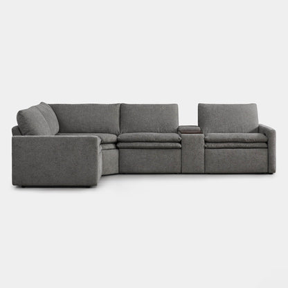 Grey modular sofa with recliner and console, perfect for comfortable living spaces - CHITA Living