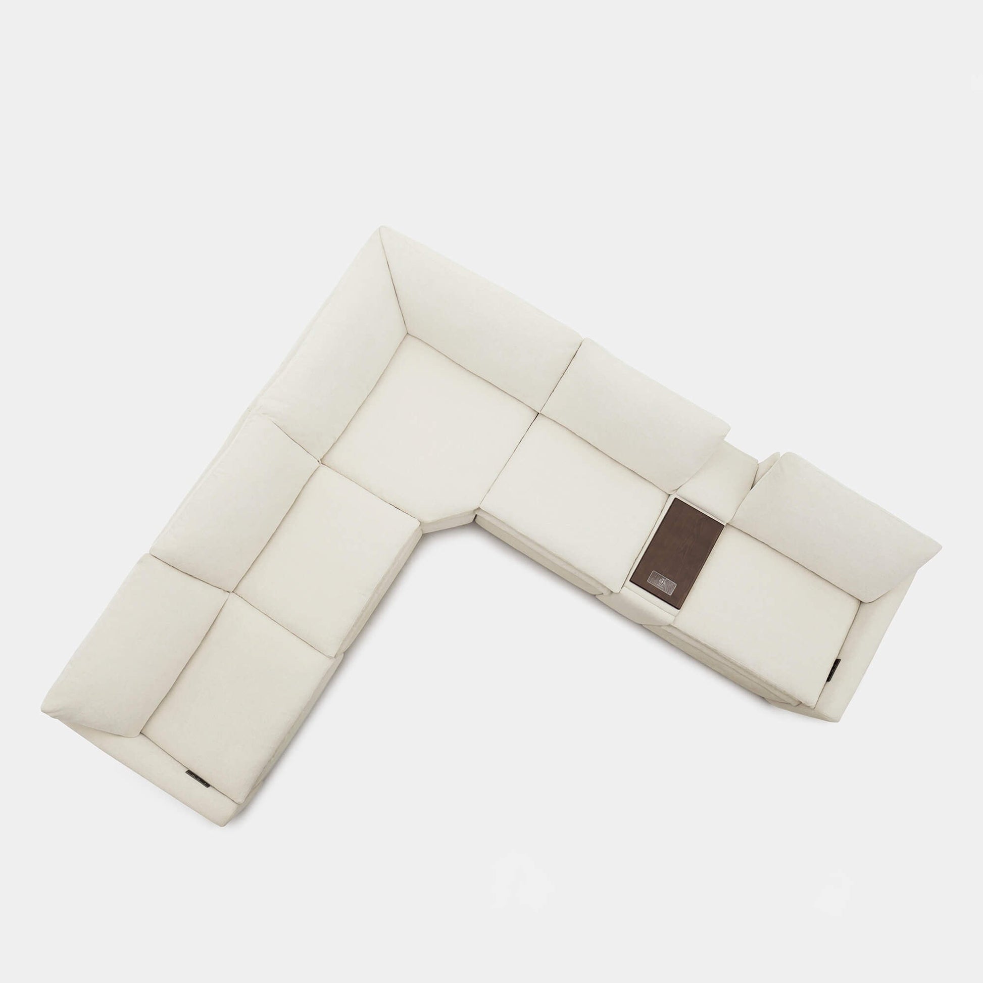 L-shaped Ohana 5-seat modular sofa in soft beige with plush cushions - CHITA Living