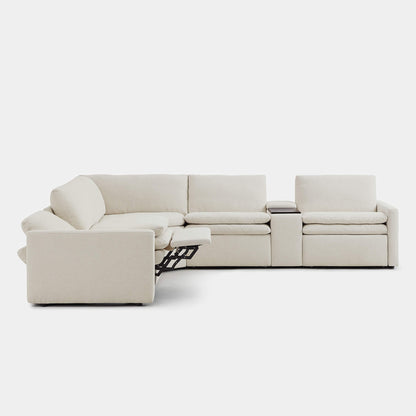 Ohana 5-seat modular sofa in soft beige with plush cushions and reclining features - CHITA Living