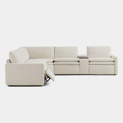 Ohana 5-seat motion modular sofa in soft beige with reclining features and plush cushions - CHITA Living