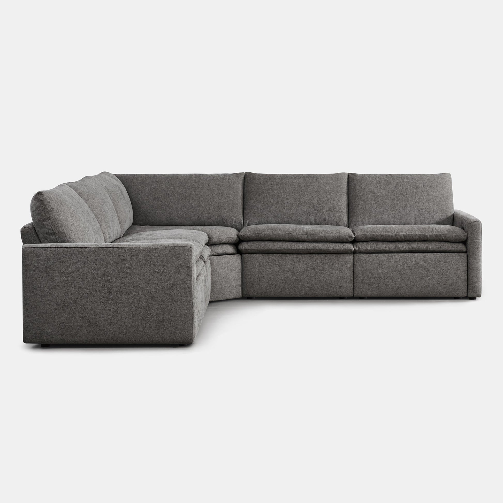 Stylish grey Ohana 5-seat modular sofa with deep cushions, ideal for modern living - CHITA Living