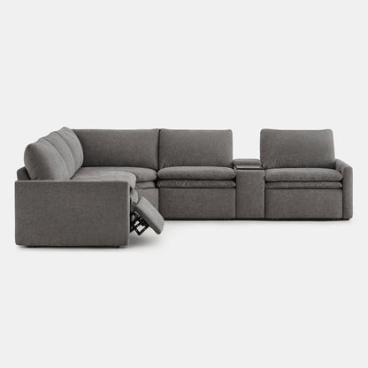 Grey Ohana 5-seat modular sofa with recliner and plush cushions for stylish comfort - CHITA Living