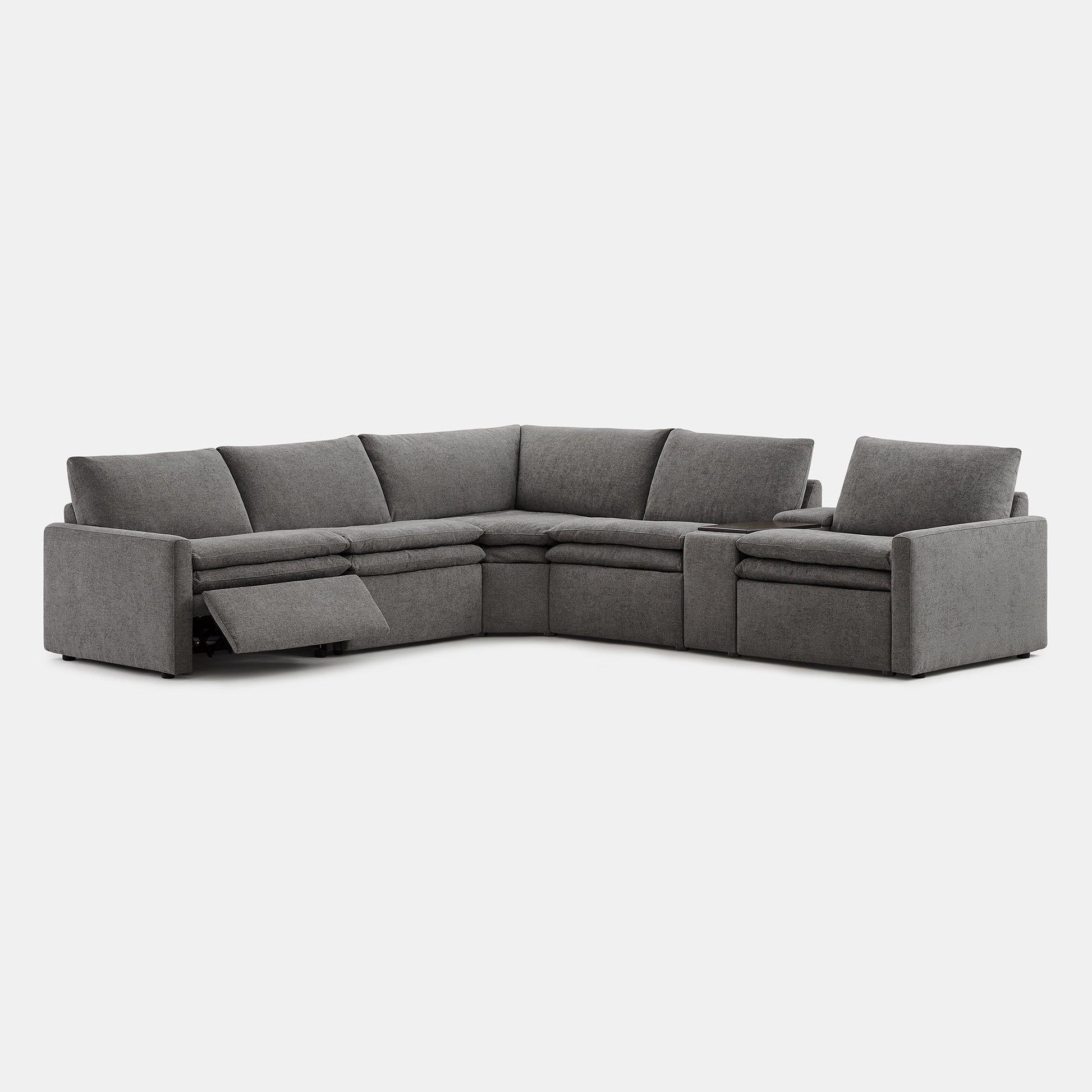 Grey Ohana 5-seat modular sofa with plush cushions and reclining features for modern comfort - CHITA Living