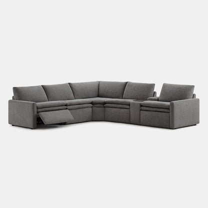 Grey Ohana 5-seat modular sofa with plush cushions and reclining features for modern comfort - CHITA Living