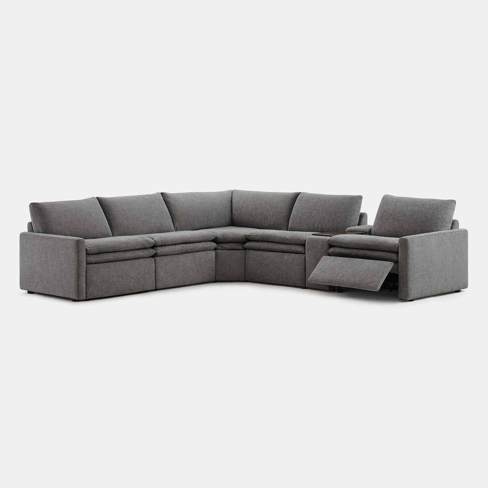 Ohana 5-seat motion modular sofa in soft grey with reclining feature for modern comfort - CHITA Living