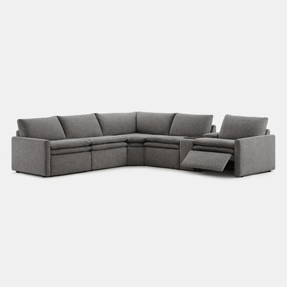 Ohana 5-seat motion modular sofa in soft grey with reclining feature for modern comfort - CHITA Living