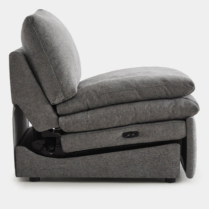 Gray armless recliner with plush cushions and extended footrest for maximum comfort - CHITA Living