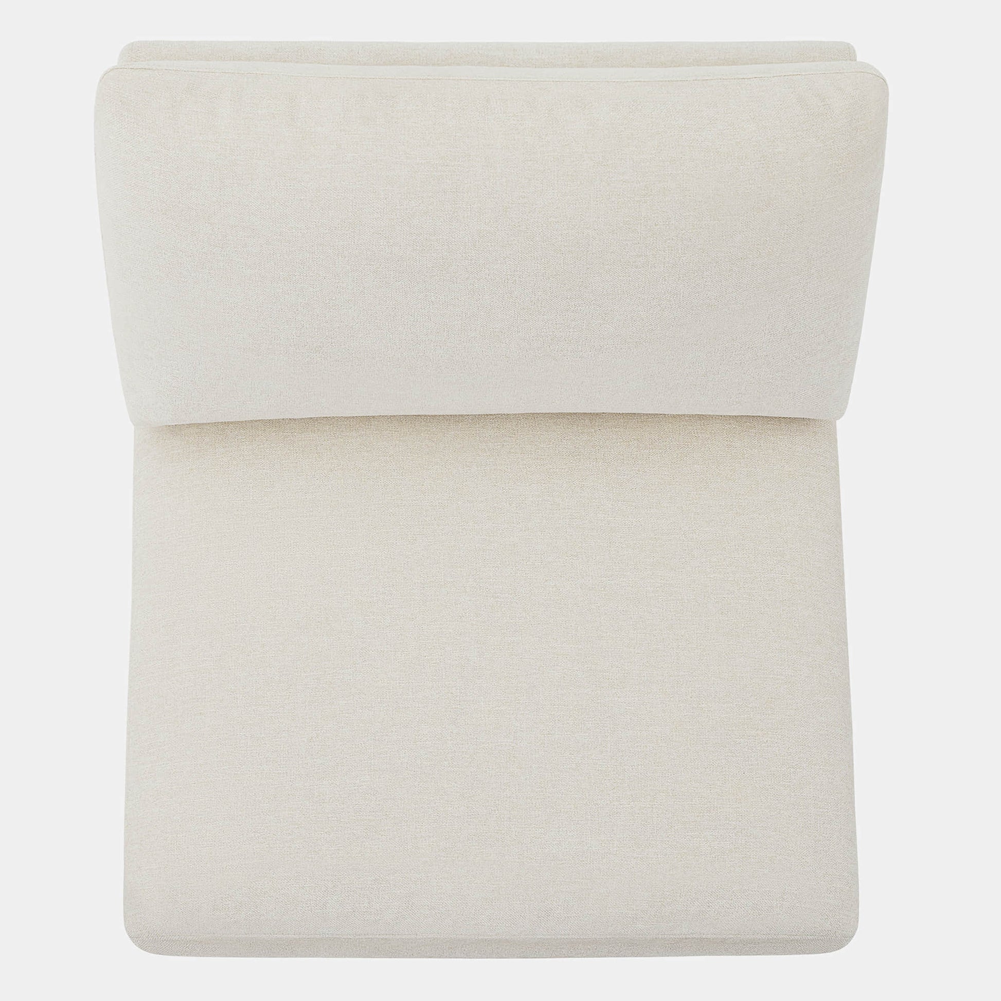 Top view of cream armless chair with plush back cushion for cozy seating - CHITA Living