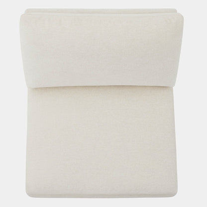 Top view of cream armless chair with plush back cushion for cozy seating - CHITA Living