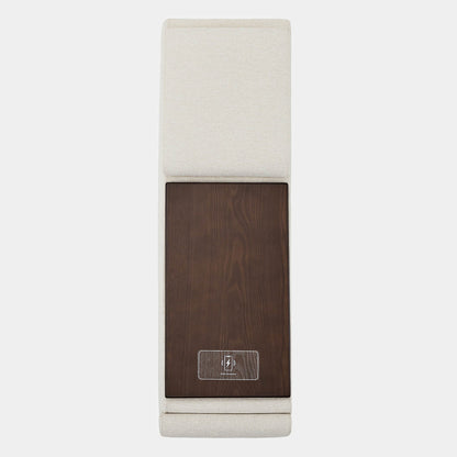 Top view of Ohana modular sofa with wooden console and light fabric - CHITA Living