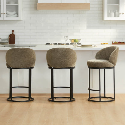 Tanya Modern Chenille Swivel Counter Stool (Set of 2)