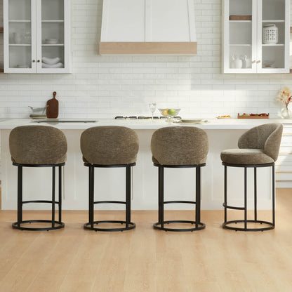 Tanya Modern Chenille Swivel Counter Stool (Set of 2)
